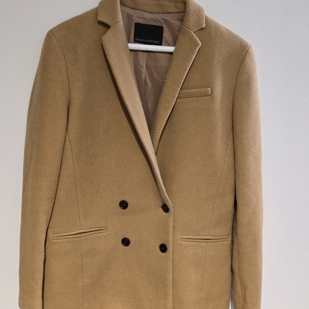 Banana Republic Tan Double-Breasted Blazer
